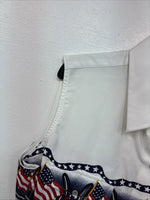 New Women’s Cumberland White Designed Short Sleeve Pearl Snap MM-70