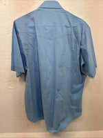 New Men’s ELY Cattleman Blue Someone Short Sleeve Pearl Snap 17 XL O-28