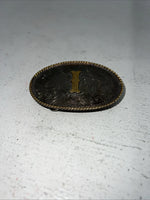 New Children’s Western Productions Copper Gold “I” Oval Belt Buckle. GM13 F-21