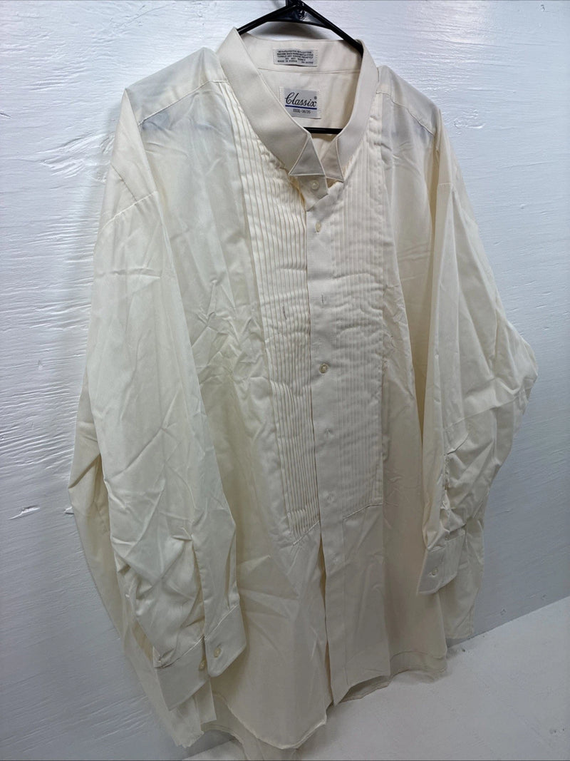 New Men’s Classix Yellow Under Shirt Tux Long Sleeve Button Up 4XL J-41