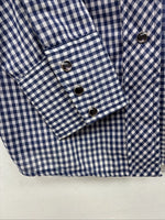 New Women’s Dickson Jenkins Blue Checker Long Sleeve Pearl Snap Size 32 MM-92