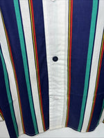 New Men’s Multicolor Strip Mine&Bills Long Sleeve Button Up Shirt. M P-49