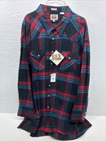New Men’s ELY Cattleman Multiple Color Flannel Long Sleeve Pearl Snap 4XL E-86