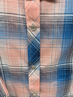 New Girls Cumberland Blue Pink Plaid Long Sleeve Pearl Snap 3XL CC-111