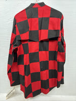 New Men’s GunSmoke Black Red Checkered Long Sleeve Button Up Medium K-46