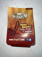 New Tough 1 Black Rope Halter Side Pull Combo #50-4000 H-502