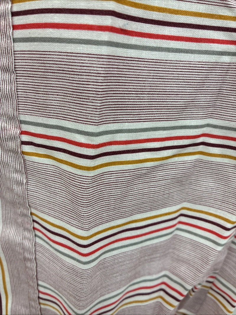 New Men’s Tem Tex Pink Multicolor Stripe Long Sleeve Pearl Snap 14.5 Small M-99