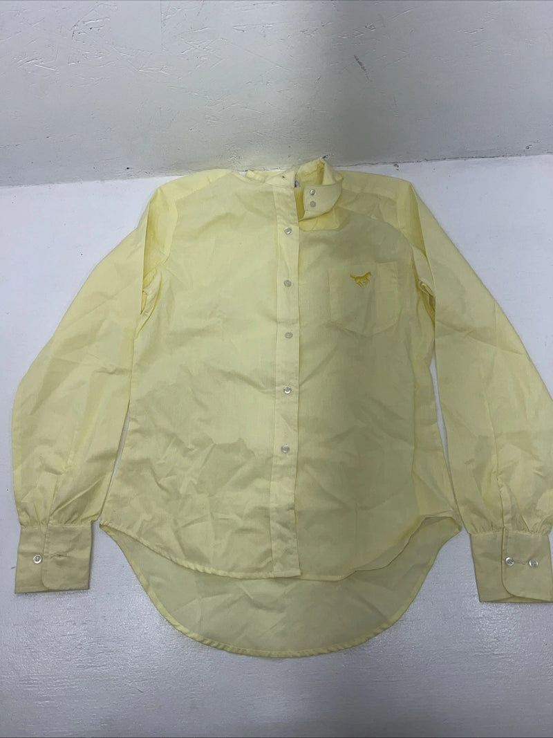 New Women’s Yellow Mustang Long Sleeve Button Up English Riding Shirt. 32 G-25