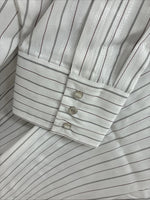 New Men’s ELY Cattleman White Stripe Long Sleeve Pearl Snap 18.5 X 35 2XL F-61