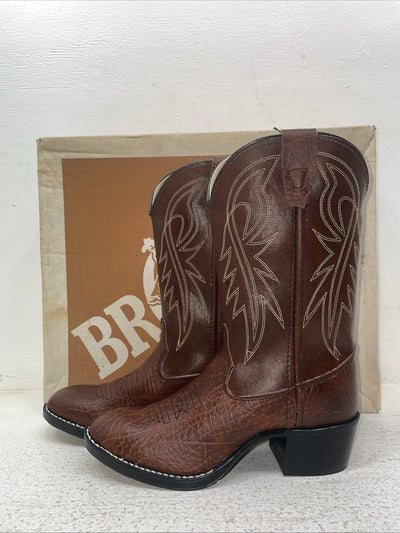 New Youth Brown Bronco Cowboy Boots. B 1894 3.5 3 1/2 D. 22-67