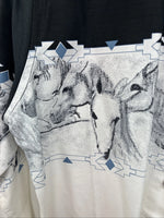 New Women’s Cumberland Horse Designed Long Sleeve Button Up Medium LL-53