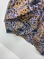 New Women’s Cumberland Purple Yellow Print Long Sleeve Pearl Snap 3XL GG-41