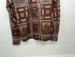 New Women’s Brown Floral Panhandle Slim Long Sleeve Button Up Shirt #3310 3B-57