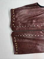 New Women’s 1849 Authentic Ranchwear Brown Snakeskin Show Vest Medium H-604
