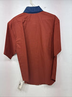 New Women’s Cowboy Threads Orange Blue Short Sleeve Button Up Medium YY-86