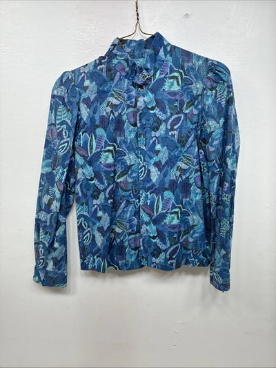 New Kids Blue Designed Long Sleeve Button Up Small MM-66