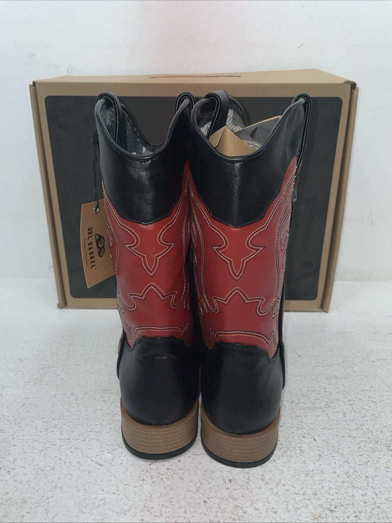 New Youth Black DBL Barrel Cowboy Boots. 4472001 5. 2-97
