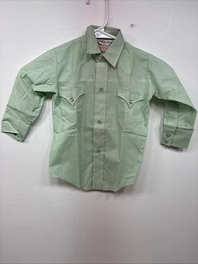 New Kids Karman Green Long Sleeve Pearl Snap Size 2 DD-146