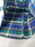 New Men’s Blue Green Plaid Wrangler Pearl Snap Long Sleeve Shirt L Tall P-70