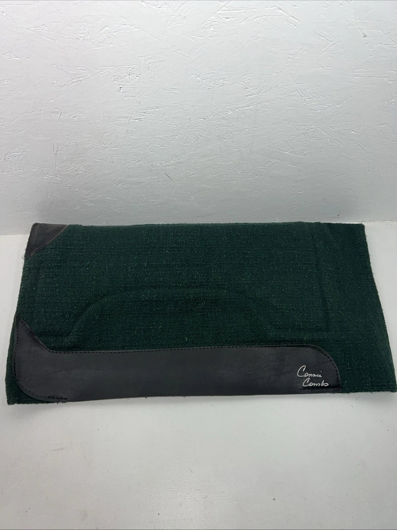 New Connie Combs Green Wool Saddle Pad 32x32 #123181 Pad-3