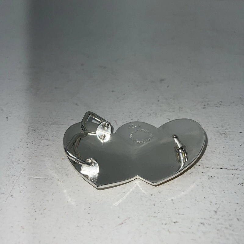 New Women’s Montana Silversmiths Silver Pink Heart Belt Buckle. 14820PT A-91