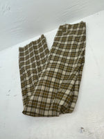 New Vintage Brown Plaid Ranch Polyester Pants SS-92