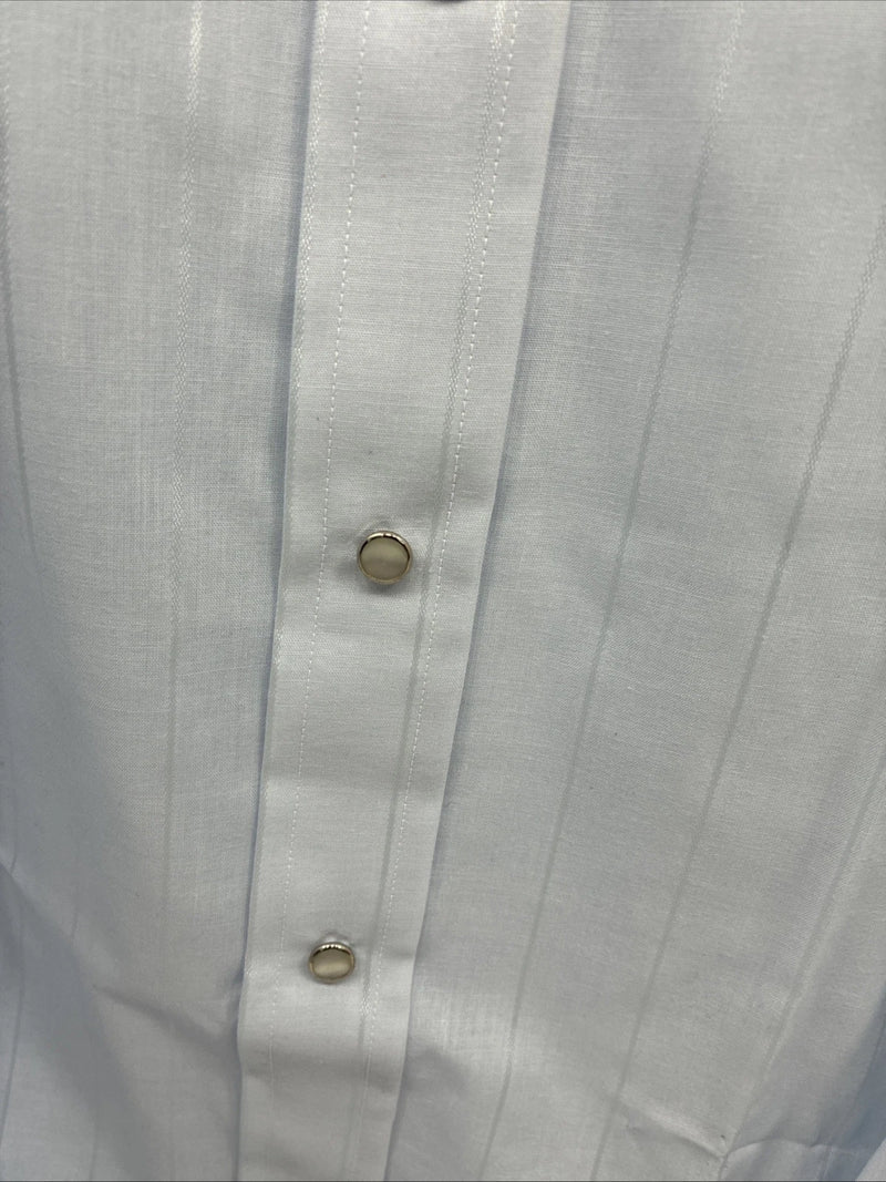 New Men’s Mesquite Light Blue Long Sleeve Pearl Snap 18 X 37 2XL E-54