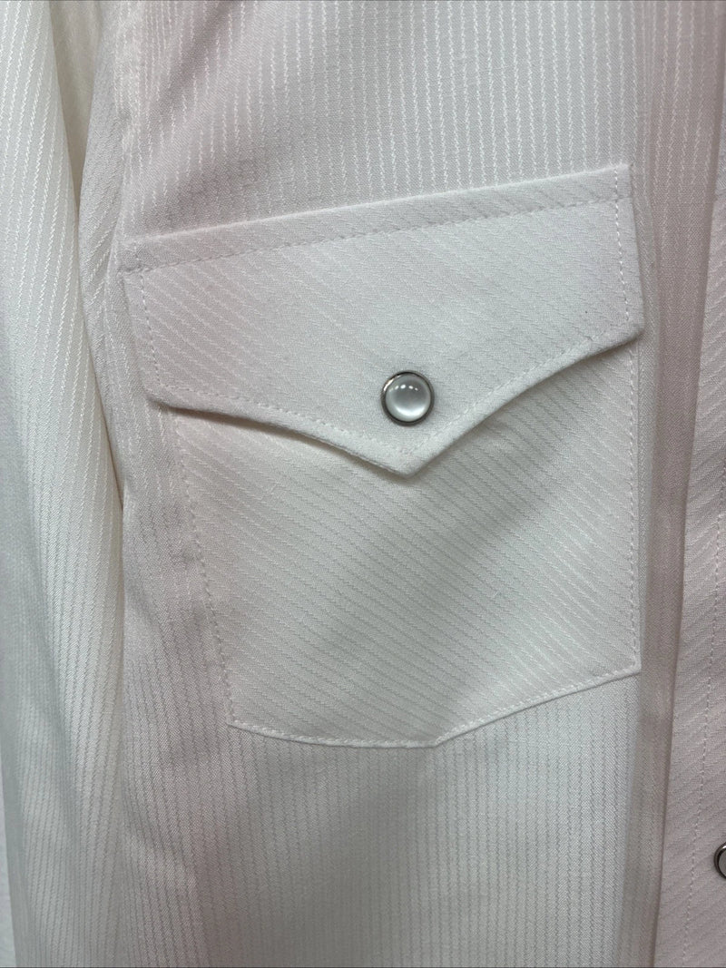 New Boys White Horse White Long Sleeve Pearl Snap Large DD-77