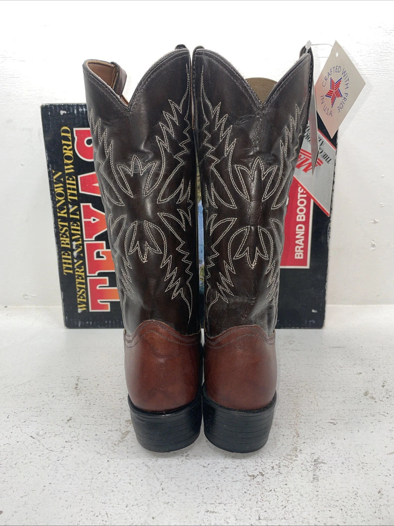 New Men’s Brown Texas Brand Cowboy Boots. 1201 10 D. 7-57