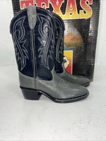 New Children’s Blue And Gray Texas Brand Cowboy Boots. 2102 11.5 11 1/2 D. 24-90