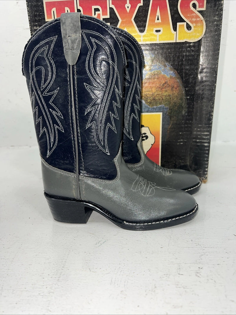 New Children’s Blue And Gray Texas Brand Cowboy Boots. 2102 11.5 11 1/2 D. 24-90