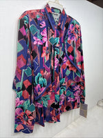 New Women’s Wrangler Pink Purple Floral Long Sleeve Button Up XL TT-32
