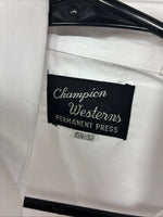 New Women’s Champion Western White Deisgn Long Sleeve Pearl Snap 15.5 MM-26