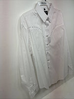 New Women’s White Horse White Gem Long Sleeve Pearl Snap 2XL II-1