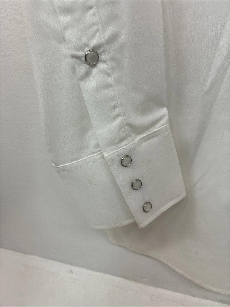 New Men’s White Horse White Purple Long Sleeve Pearl Snap Large MM-34