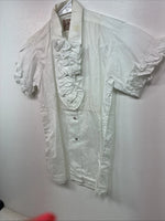 New Women’s Rockmount White Designed Short Sleeve Pearl Snap Size 0 YY-31