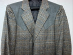New Men’s California Ranchwear Gray Plaid Suit Jacket 42R #14753 R-602