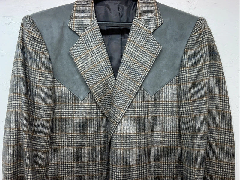 New Men’s California Ranchwear Gray Plaid Suit Jacket 42R #14753 R-602