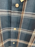 New Men’s ELY Cattleman Blue Flannel Long Sleeve Pearl Snap 2XLT F-60