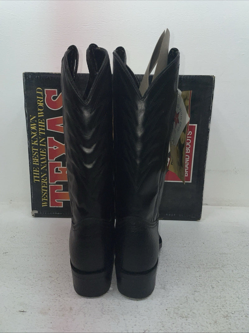 New Men’s Black Texas Brand Cowboy Boots.  251542361 9.5 9 1/2 D. 3-70