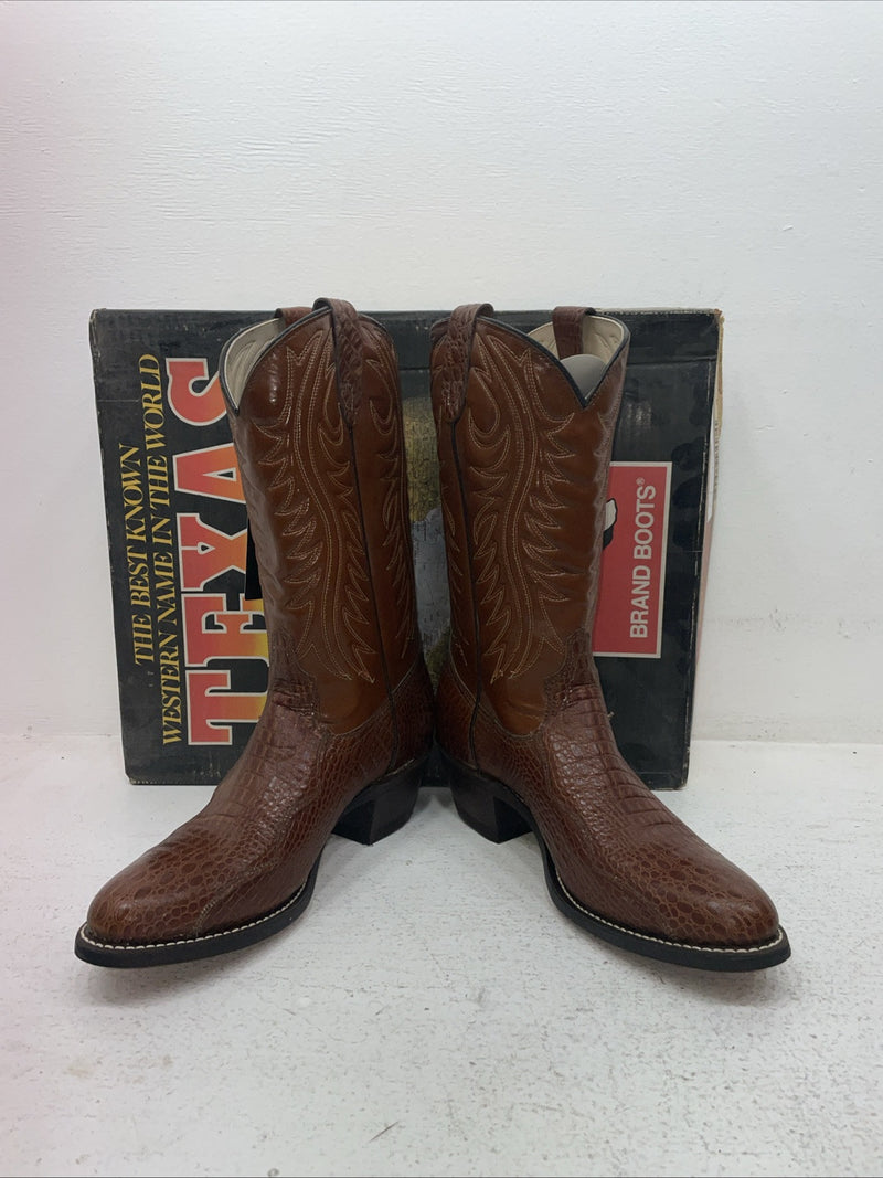 New Men’s Brown Texas Brand Cowboy Boots. 5084 9 D. 4-72