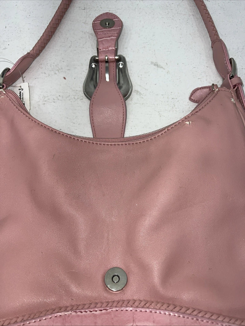 New Double S Pink Purse With Braided Strap #N 7450030 EE-3