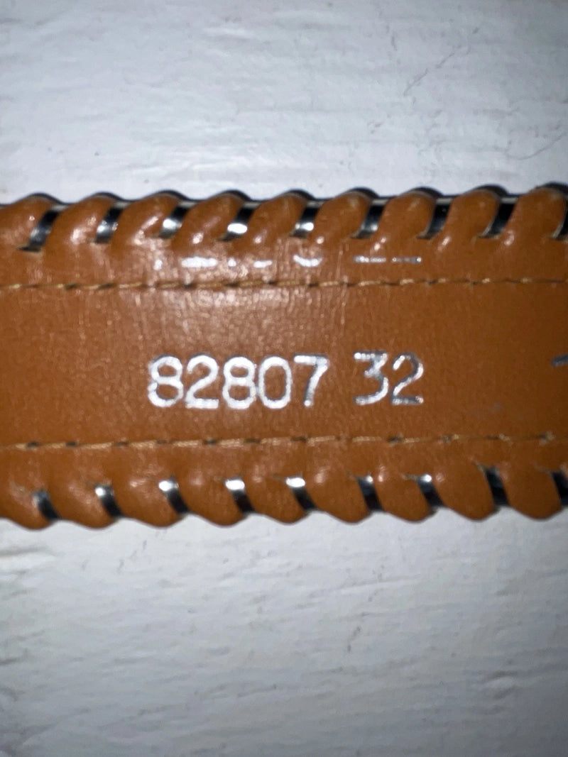 New Brown Genuine Leather Longhorn Weaved 32” Belt #82807 JJ-55