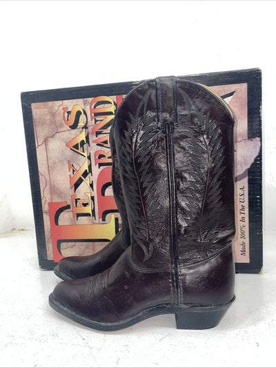 New Women’s Cherry Black Texas Brand Cowboy Boots. 4003 7 M. 18-107