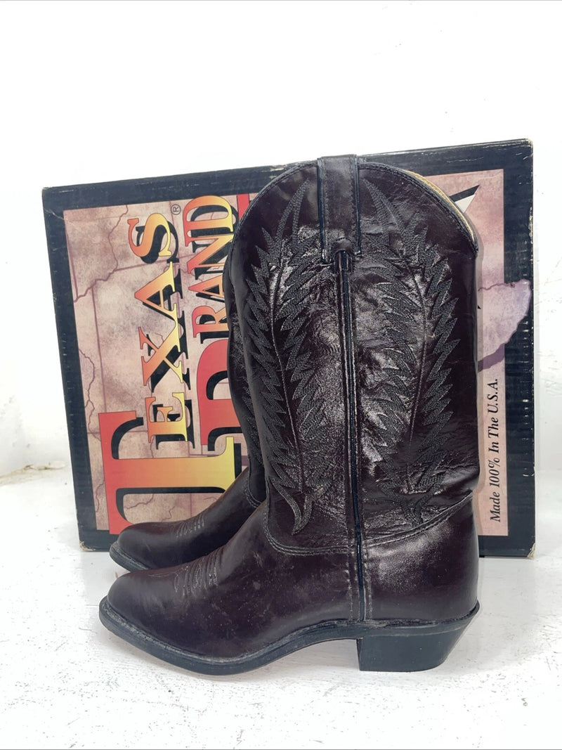 New Women’s Cherry Black Texas Brand Cowboy Boots. 4003 7 M. 18-107