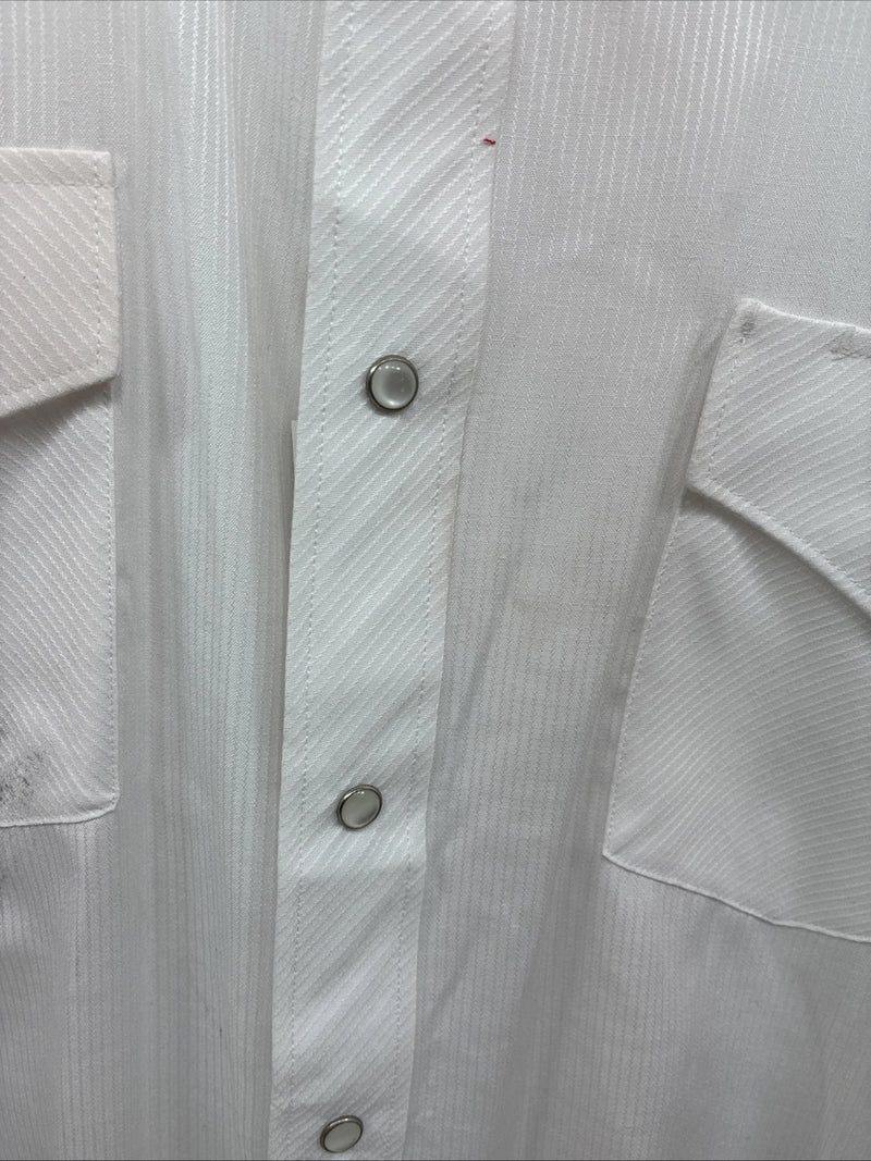 New Men’s White Horse White Long Sleeve Pearl Snap 3XL E-60