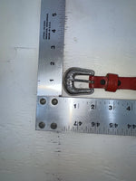 New Red Genuine Leather Tooled And Silver Pendent 22” Belt #5722 NN-14