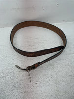 New Brown Genuine Leather Wildlife Tooled Belt 34” #6380 Z-7