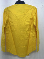 New Men’s Wrangler PBR Denim Collar Yellow Long Sleeve Button Up Small A-202