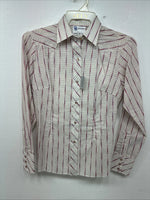 New Women’s Dan River Multicolor Design Long Sleeve Pearl Snap Size 10 KK-7